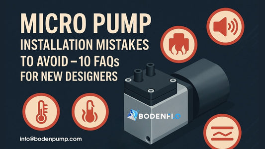 Micro pump installation mistakes to avoid, 10 FAQs for new designers, BODENFLO micro diaphragm pump illustration.