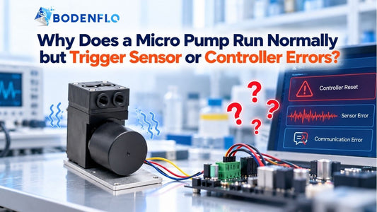Micro pump causing sensor and controller errors, illustrating electrical interference, controller resets, and communication faults in an OEM system.