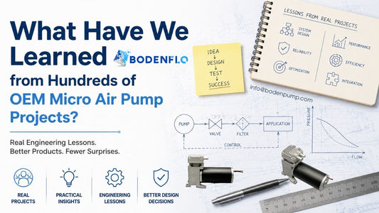 Engineering lessons learned from hundreds of OEM micro air pump projects showing system design, testing, and product development experience.