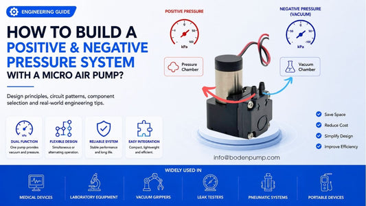 Positive and negative pressure system design with a micro air pump for vacuum and pressure control applications.