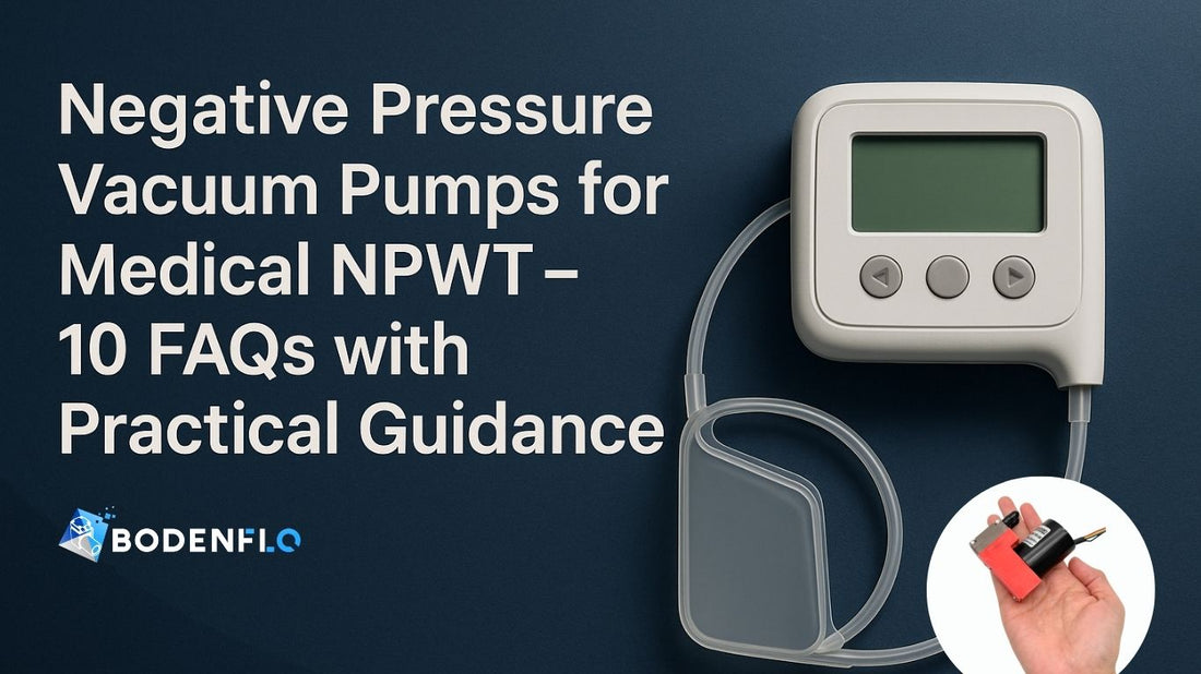Cover image showing a negative pressure wound therapy (NPWT) vacuum pump with medical background, symbolizing wound healing and continuous suction performance.