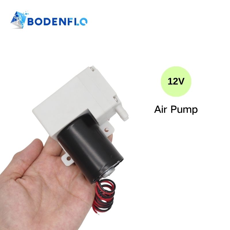 12V air pump - BD-04AB model highlighting high-pressure capabilities and durable brushless motor technology for air compression applications.