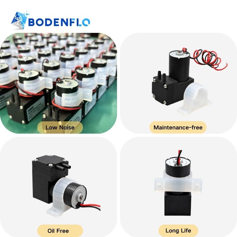 24V miniature vacuum pump with low noise maintenance-free oil-free operation and long service life
