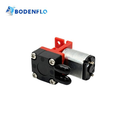Side angle of BD-05T02500 5V small gas sampling pump showing ultra-compact and lightweight body.