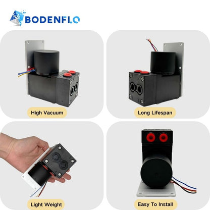 BD-05T067L 24V vacuum pump key features: high vacuum capability, lightweight body, long operational life, easy to install in compact setups