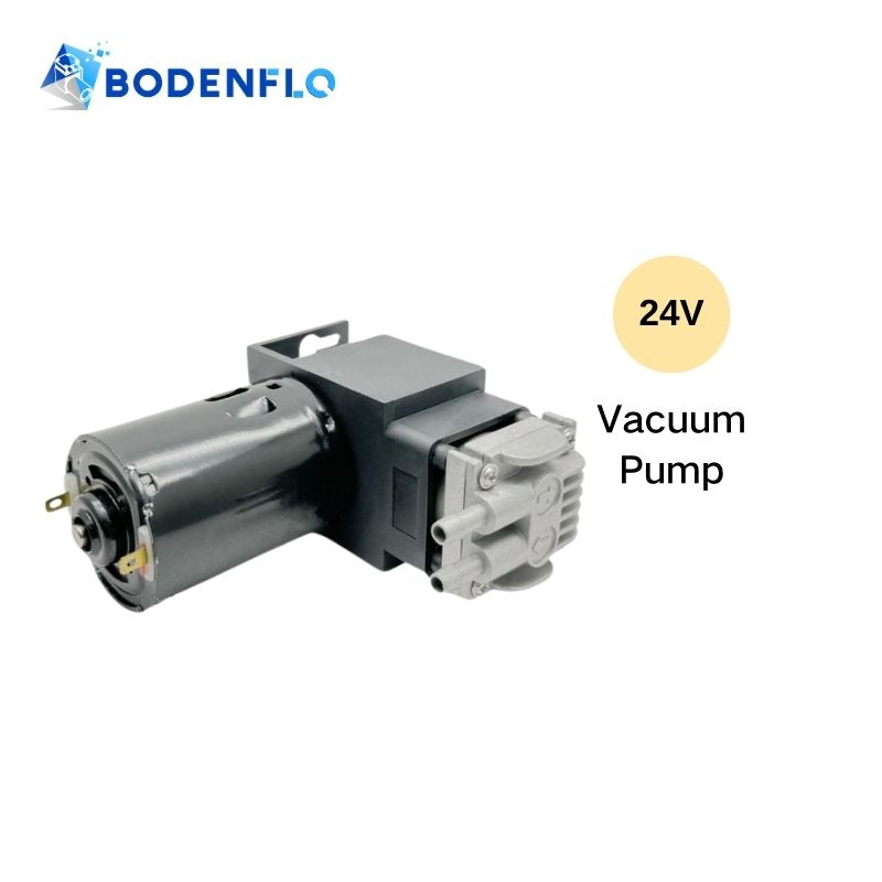 BD-079V-M 24V air suction pump with a compact piston design, ideal for industrial vacuum applications.