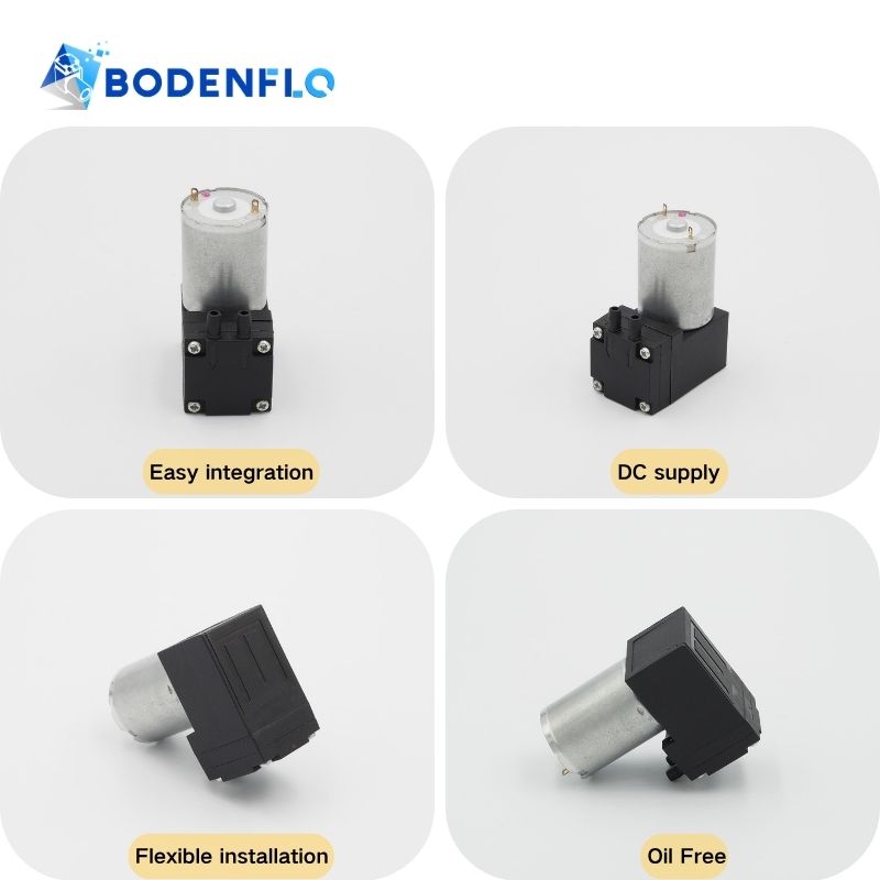 BODENFLO BD-02A1.5L Micro Air Pump Features and Installation Views