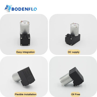 BODENFLO BD-02A1.5L Micro Air Pump Features and Installation Views