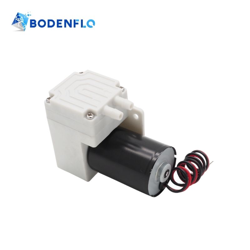 Side view of BD-04AB air pump highlighting its compact and durable design for efficient air compression in industrial applications.