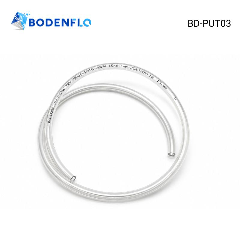 BD-PUT03 transparent pneumatic air line tubing with 6.5mm ID and 10mm OD for compressed air connections