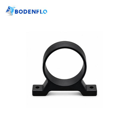 Front view of BD-S507 black silicone anti vibration pump bracket with 42mm circular opening and mounting holes