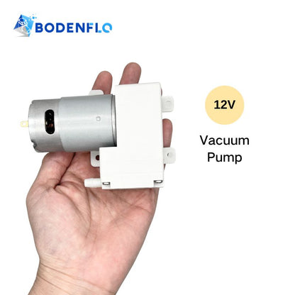 BODENFLO BD-04V 12V vacuum pump –75kPa compact diaphragm pump in hand