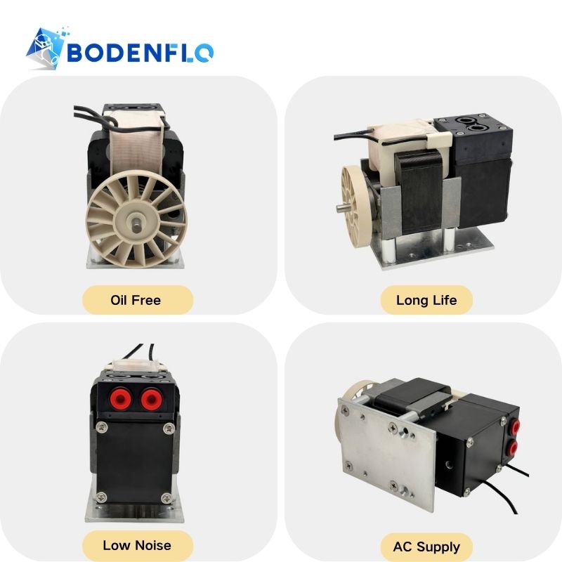220V CEMS gas sampling pump with oil-free operation low noise long life and AC power supply