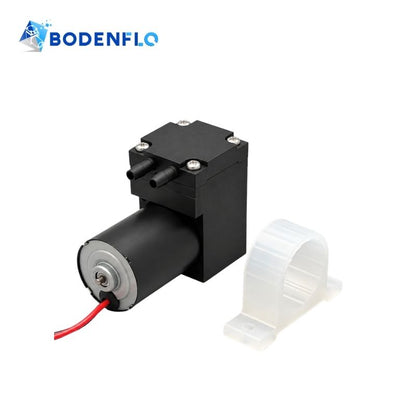 Compact 24V brushless diaphragm vacuum pump with mounting bracket for small equipment