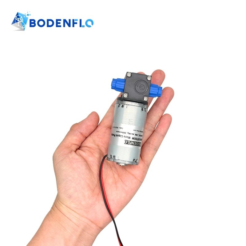 side angle view of BD-05T60W diaphragm liquid pump compact micro liquid pump design