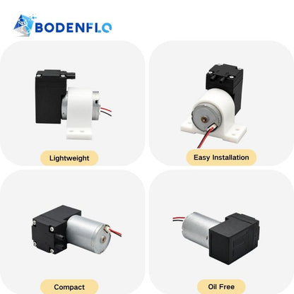 BD-02AB3L mini diaphragm air pump with lightweight compact oil-free design and easy installation