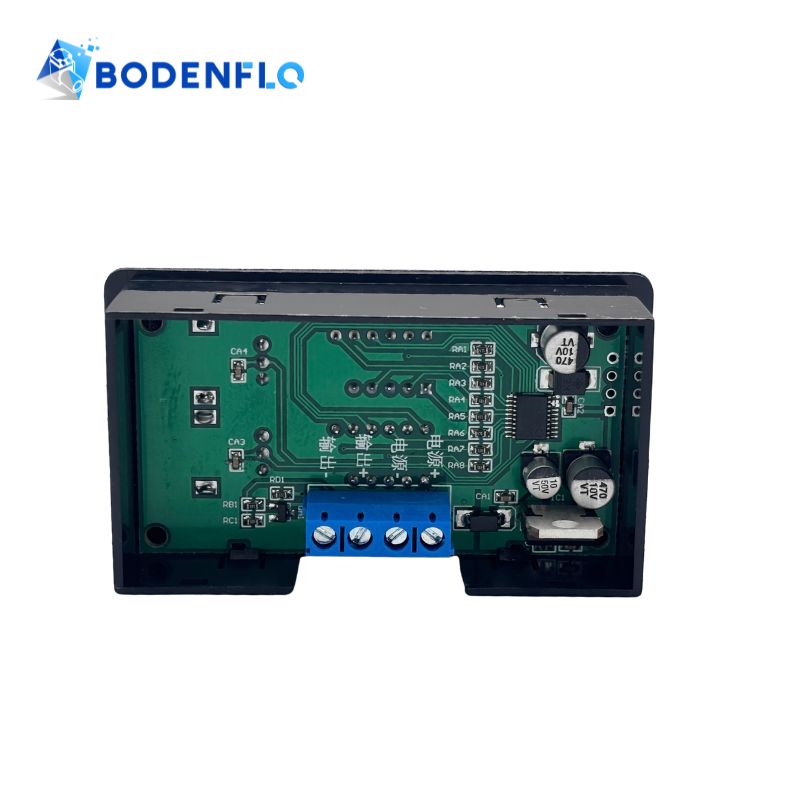 BODENFLO BD-P1 PWM signal controller internal circuit board showing electronic components, PCB layout and screw terminal connections